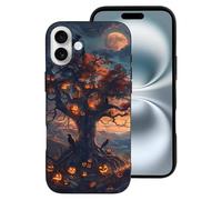 Novastar Compatible with iPhone 16 Plus Case - Cute Fashion Soft Raven Tree Halloween Night Silicone Case Compatible with iPhone 16 Plus Phone Case for Women Men Black