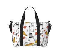 Novastar Laptop Tote Bag for Women Work - Eiffel Tower pizza Overnight Weekender Bags for Women Travel, Gym Bag for Women Men, Personal Item Crossbody Travel Bags for Women Men Carry On