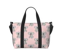 Novastar Laptop Tote Bag for Women Work - Gray Pink Koala Print Overnight Weekender Bags for Women Travel, Gym Bag for Women Men, Personal Item Crossbody Travel Bags for Women Men Carry On
