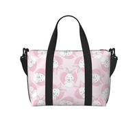 Novastar Laptop Tote Bag for Women Work - Happy Cute Rabbit Love Pink Overnight Weekender Bags for Women Travel, Gym Bag for Women Men, Personal Item Crossbody Travel Bags for Women Men Carry On