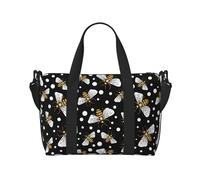 Novastar Laptop Tote Bag for Women Work - Honey Bees at Night Overnight Weekender Bags for Women Travel, Gym Bag for Women Men, Personal Item Crossbody Travel Bags for Women Men Carry On