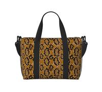 Novastar Laptop Tote Bag for Women Work - Modern Snake Pattern Yellow Overnight Weekender Bags for Women Travel, Gym Bag for Women Men, Personal Item Crossbody Travel Bags for Women Men Carry On