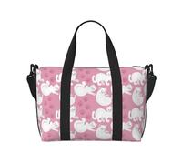 Novastar Laptop Tote Bag for Women Work - Pink Cartoon Cute Cat Footprints Overnight Weekender Bags for Women Travel, Gym Bag for Women Men, Personal Item Crossbody Travel Bags for Women Men Carry On