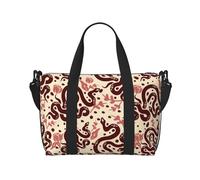 Novastar Laptop Tote Bag for Women Work - Simple Cute Snake Flower Yellow Overnight Weekender Bags for Women Travel, Gym Bag for Women Men, Personal Item Crossbody Travel Bags for Women Men Carry On