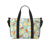 Novastar Laptop Tote Bag for Women Work - Toast Poached Eggs Bacon Overnight Weekender Bags for Women Travel, Gym Bag for Women Men, Personal Item Crossbody Travel Bags for Women Men Carry On