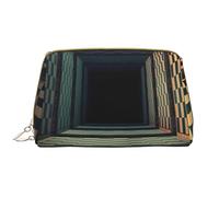 Novastar Large Travel Makeup Bag - 3d Abstract Chess Board，Black and White Chessboard Pvc Leather Cosmetic Bags for Women with Zipper, Portable Makeup Pouch Skincare Bag Toiletry Bag for Women