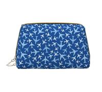 Novastar Large Travel Makeup Bag - Airplanes in the Sky Pvc Leather Cosmetic Bags for Women with Zipper, Portable Makeup Pouch Skincare Bag Toiletry Bag for Women