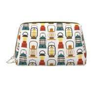 Novastar Large Travel Makeup Bag - colorful Light Bulb vintage Pvc Leather Cosmetic Bags for Women with Zipper, Portable Makeup Pouch Skincare Bag Toiletry Bag for Women