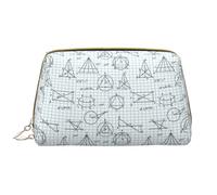 Novastar Large Travel Makeup Bag - Math equation Print Pvc Leather Cosmetic Bags for Women with Zipper, Portable Makeup Pouch Skincare Bag Toiletry Bag for Women