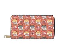 Novastar Leather Thin Slim Wallets for Women Men - Artistic Cute Cat Fish Flower Card Wallet for Women Men with Zipper