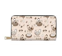 Novastar Leather Thin Slim Wallets for Women Men - Cartoon Cute Chicken Eggs Card Wallet for Women Men with Zipper