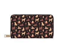 Novastar Leather Thin Slim Wallets for Women Men - Chocolate Labrador Retriever Dog Card Wallet for Men Women with Zipper