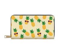 Novastar Leather Thin Slim Wallets for Women Men - Cute Pineapple Sunglass Card Wallet for Women Men with Zipper