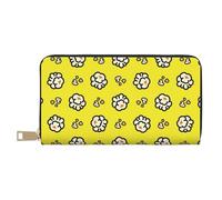 Novastar Leather Thin Slim Wallets for Women Men - Cute Popcorn Yellow Card Wallet for Women Men with Zipper