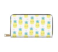 Novastar Leather Thin Slim Wallets for Women Men - Cute Shy Pineapple Card Wallet for Women Men with Zipper