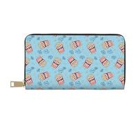Novastar Leather Thin Slim Wallets for Women Men - Delicious Popcorn Card Wallet for Men Women with Zipper