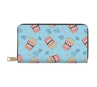 Novastar Leather Thin Slim Wallets for Women Men - Delicious Popcorn Card Wallet for Women Men with Zipper