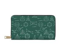 Novastar Leather Thin Slim Wallets for Women Men - Math Print equation Card Wallet for Women Men with Zipper