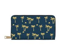Novastar Leather Thin Slim Wallets for Women Men - Palm tree_AK Card Wallet for Women Men with Zipper