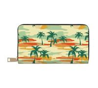 Novastar Leather Thin Slim Wallets for Women Men - Palm tree_AM Card Wallet for Women Men with Zipper