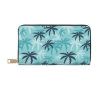 Novastar Leather Thin Slim Wallets for Women Men - retro Palm Tree Card Wallet for Women Men with Zipper