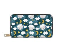 Novastar Leather Thin Slim Wallets for Women Men - Sweet Dream Lamb Card Wallet for Women Men with Zipper