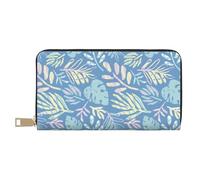 Novastar Leather Thin Slim Wallets for Women Men - Tropical leaf palm tree Card Wallet for Women Men with Zipper