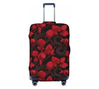 Novastar Luggage Cover Protector - Soft Black Red Flower Snake Print Suitcase Covers for Luggage Fit 29-32 Inch Suitcase