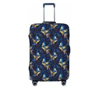 Novastar Luggage Cover Protector - Soft Blue and Gold Phoenix Print Suitcase Covers for Luggage Fit 22-24 Inch Suitcase