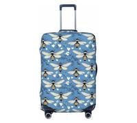 Novastar Luggage Cover Protector - Soft Blue Plant Bee Print Suitcase Covers for Luggage Fit 22-24 Inch Suitcase