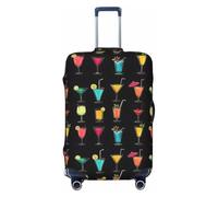 Novastar Luggage Cover Protector - Soft Colorful Cocktails Print Suitcase Covers for Luggage Fit Inch Suitcase, Black, 25-28