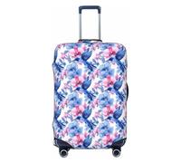 Novastar Luggage Cover Protector - Soft Colorful Flower Hummingbird A Print Suitcase Covers for Luggage Fit Inch Suitcase, Black, 29-32