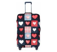Novastar Luggage Cover Protector - Soft Heart Denim Plaid Print Suitcase Covers for Luggage Fit 29-32 Inch Suitcase
