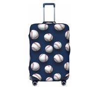 Novastar Luggage Cover Protector - Soft Modern Baseball White Print Suitcase Covers for Luggage Fit Inch Suitcase, Black, 18-21