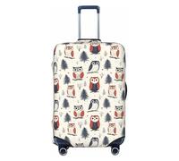 Novastar Luggage Cover Protector - Soft Owl In The Woods Print Suitcase Covers for Luggage Fit Inch Suitcase, Black, 29-32