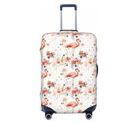 Novastar Luggage Cover Protector - Soft Pink Floral Flamingo Print Suitcase Covers for Luggage Fit 29-32 Inch Suitcase