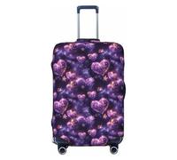 Novastar Luggage Cover Protector - Soft Purple Heart Snowflake Print Suitcase Covers for Luggage Fit 29-32 Inch Suitcase