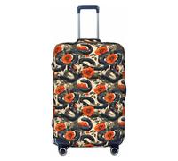 Novastar Luggage Cover Protector - Soft Red Flower Snake Print Suitcase Covers for Luggage Fit 25-28 Inch Suitcase