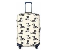 Novastar Luggage Cover Protector - Soft Retro Sausage Dog Print Suitcase Covers for Luggage Fit 18-21 Inch Suitcase