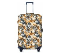 Novastar Luggage Cover Protector - Soft Wolf Head In The Woods Print Suitcase Covers for Luggage Fit 22-24 Inch Suitcase