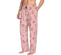 Novastar Mens Pajama Pants Bottoms With Pockets- Feminine Cute Squirrel Pink Soft Mens Pj Pants, Comfy Men Lounge Pants, Black, M