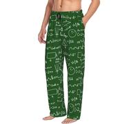 Novastar Mens Pajama Pants Bottoms With Pockets- Math Equation Green Soft Mens Pj Pants, Comfy Men Lounge Pants, Black, L