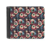Novastar Slim Wallet for Men Leather - Abstract Eyeball Art Print Small Thin Bifold Front Pocket Card Holder Wallet