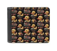 Novastar Slim Wallet for Men Leather - Cyber Cute Duck Print Small Thin Bifold Front Pocket Card Holder Wallet
