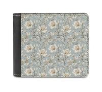 Novastar Slim Wallet for Men Leather - Elegant Lily A Print Small Thin Bifold Front Pocket Card Holder Wallet