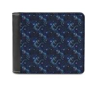 Novastar Slim Wallet for Men Leather - Fantasy Blue Lizard Print Small Thin Bifold Front Pocket Card Holder Wallet