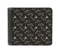 Novastar Slim Wallet for Men Leather - Gothic Lizard Skull Print Small Thin Bifold Front Pocket Card Holder Wallet