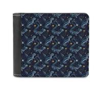 Novastar Slim Wallet for Men Leather - Starry Sky Lizard Print Small Thin Bifold Front Pocket Card Holder Wallet