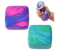 Novastream 2 Pack Squishy Cube, Square Squishy Cube Squishy Fidget Toys Stress Relief, Fidget Toys Portable 5.5 cm Sensory Cube for Office Classroom Travel (Green+Blue)