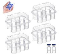 Novastream 4 Pack 10-Slot 3ml Vial Case - Clear Plastic Peptide Storage Case, Stackable Vial Holder for Fridge